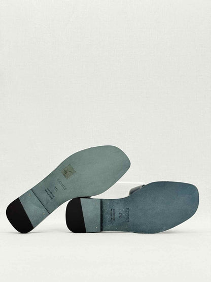 Pre - loved HERMES ORAN Black Size EU 37.5 Sandals at Reems Closet