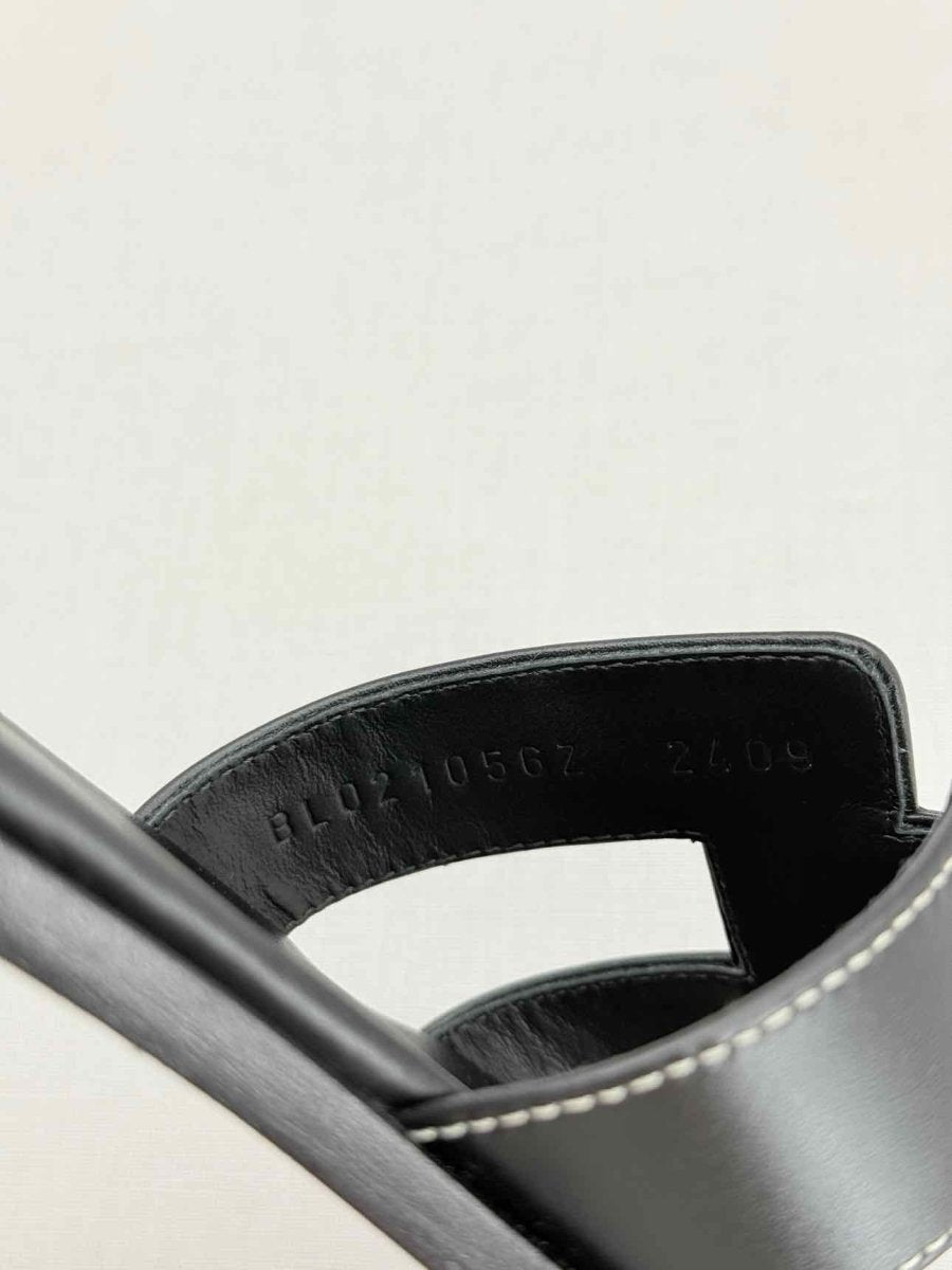 Pre - loved HERMES ORAN Black Size EU 37.5 Sandals at Reems Closet