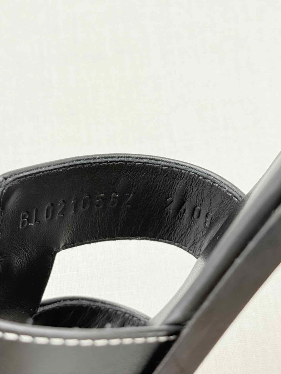 Pre - loved HERMES ORAN Black Size EU 38.5 Sandals at Reems Closet