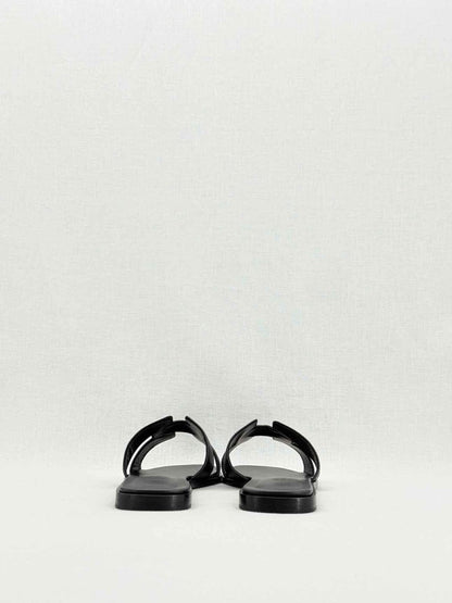 Pre - loved HERMES ORAN Black Size EU 38.5 Sandals at Reems Closet