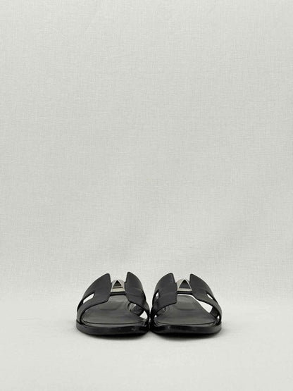 Pre - loved HERMES ORAN Black Size EU 39 Sandals at Reems Closet
