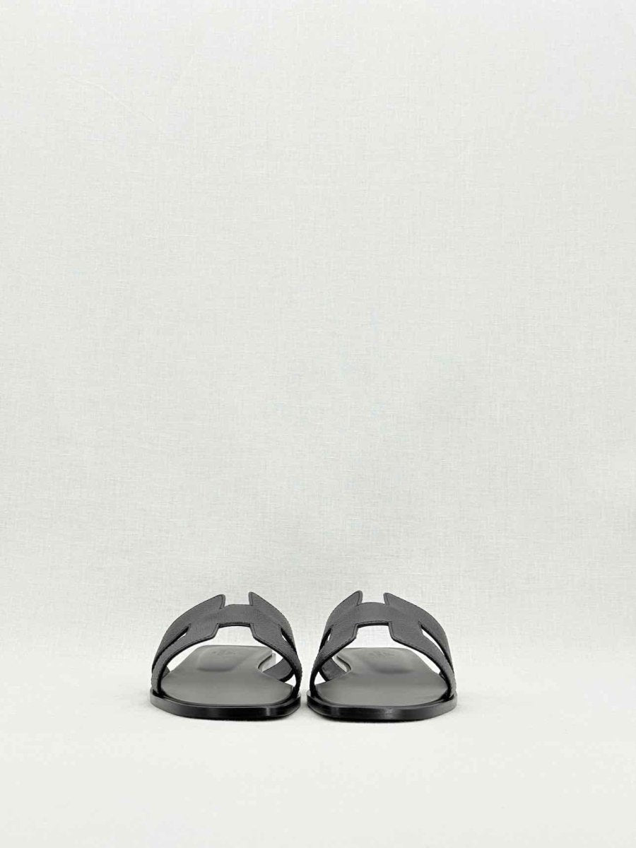 Pre - loved HERMES ORAN Black Size EU 39.5 Sandals at Reems Closet