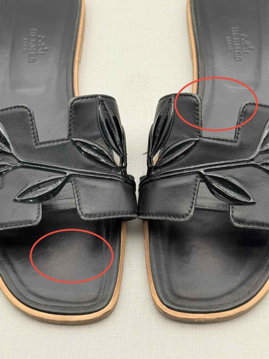 Pre-loved HERMES ORAN Black Size EU 40 Flats at Reems Closet