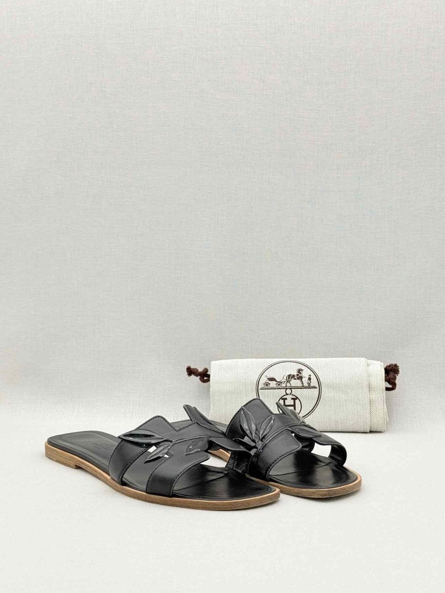 Pre-loved HERMES ORAN Black Size EU 40 Flats at Reems Closet