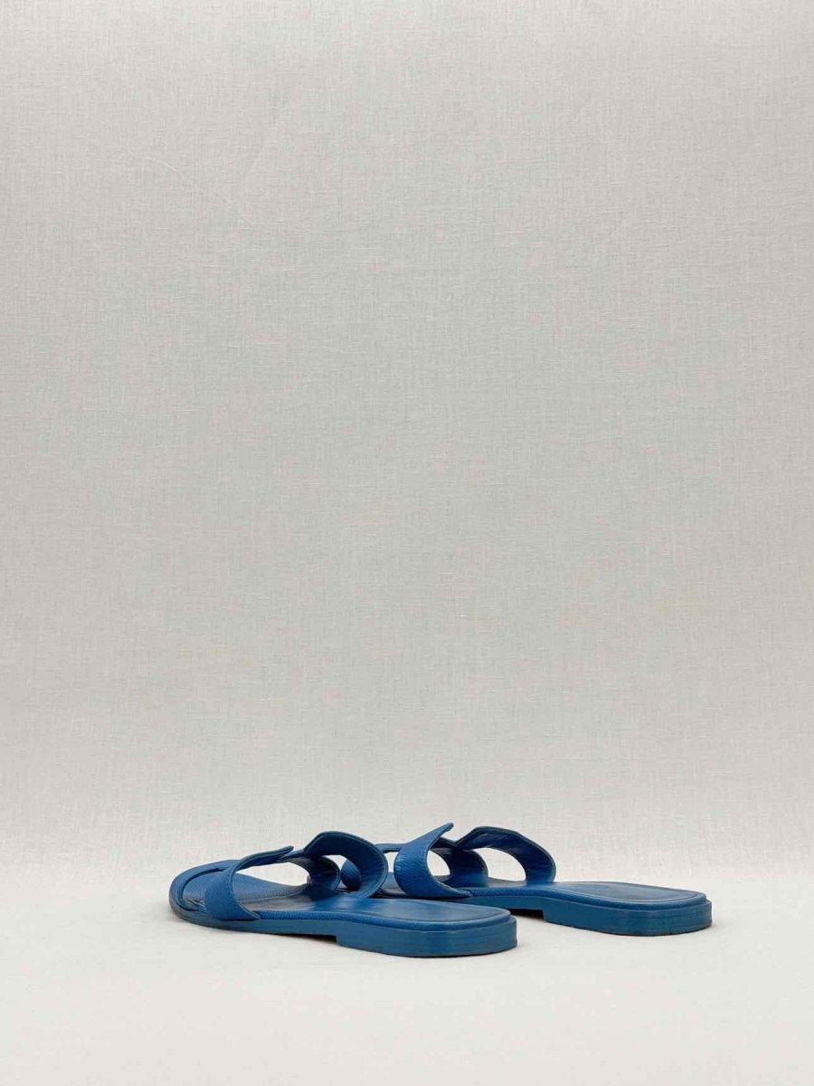 Pre - loved HERMES ORAN Blue Size EU 38 Sandals at Reems Closet