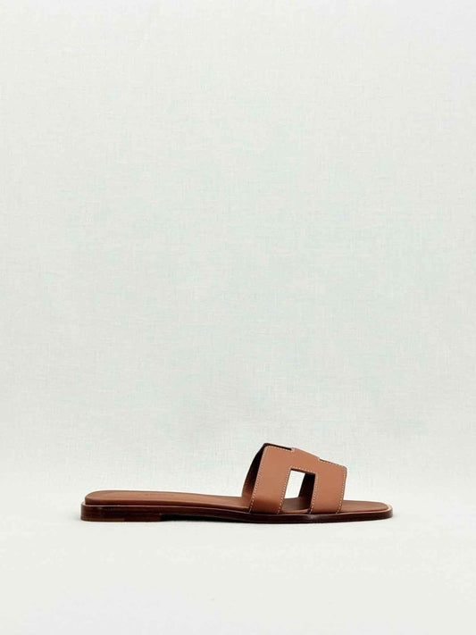 Pre - loved HERMES ORAN Brown Size EU 39 Sandals at Reems Closet
