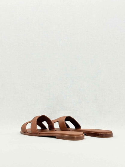 Pre - loved HERMES ORAN Brown Size EU 39 Sandals at Reems Closet