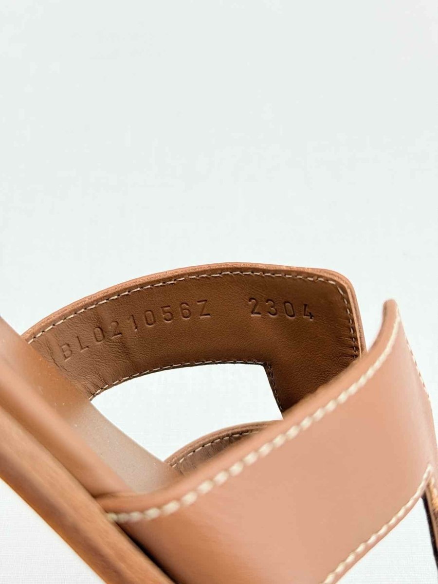 Pre - loved HERMES ORAN Brown Size EU 39 Sandals at Reems Closet
