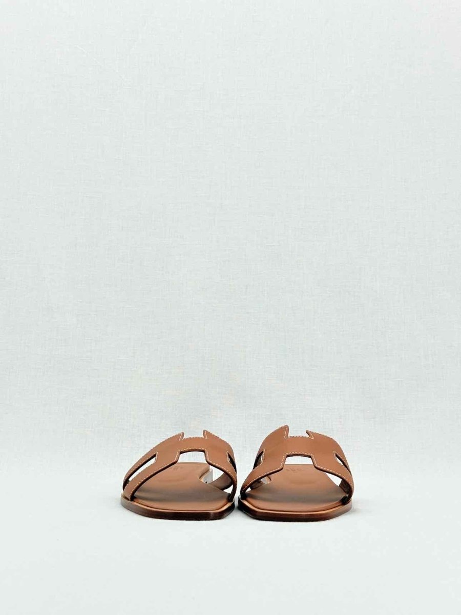 Pre - loved HERMES ORAN Brown Size EU 39 Sandals at Reems Closet