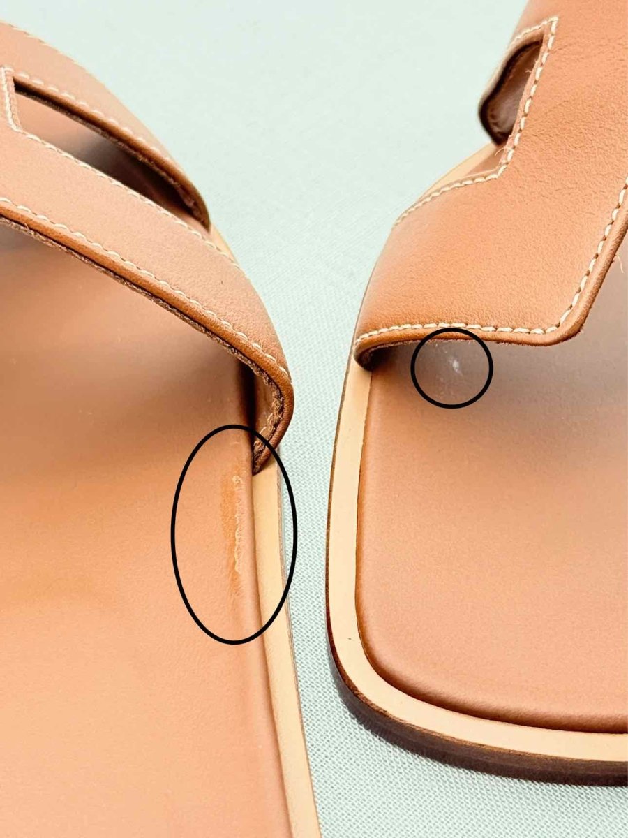 Pre - loved HERMES ORAN Brown Size EU 39 Sandals at Reems Closet