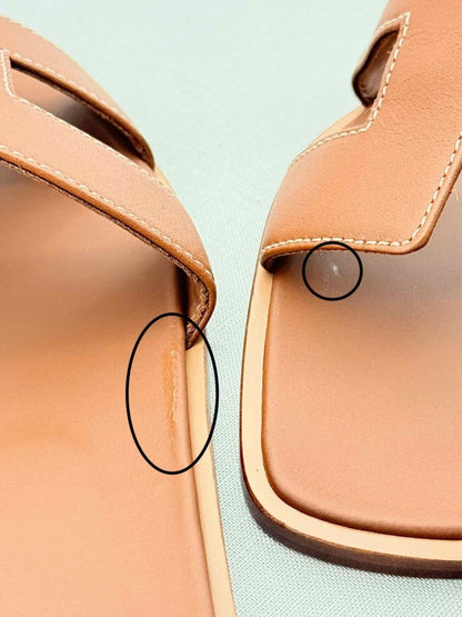 Pre - loved HERMES ORAN Brown Size EU 39 Sandals at Reems Closet