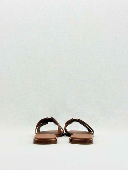 Pre - loved HERMES ORAN Brown Size EU 39 Sandals at Reems Closet