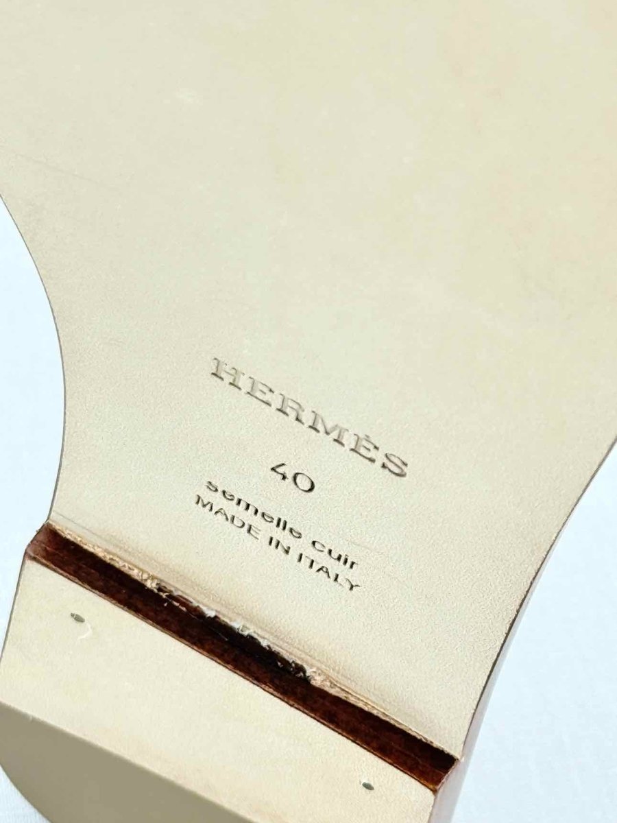 Pre - loved HERMES ORAN Brown Size EU 40 Sandals at Reems Closet