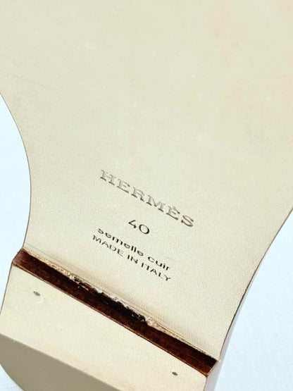 Pre - loved HERMES ORAN Brown Size EU 40 Sandals at Reems Closet