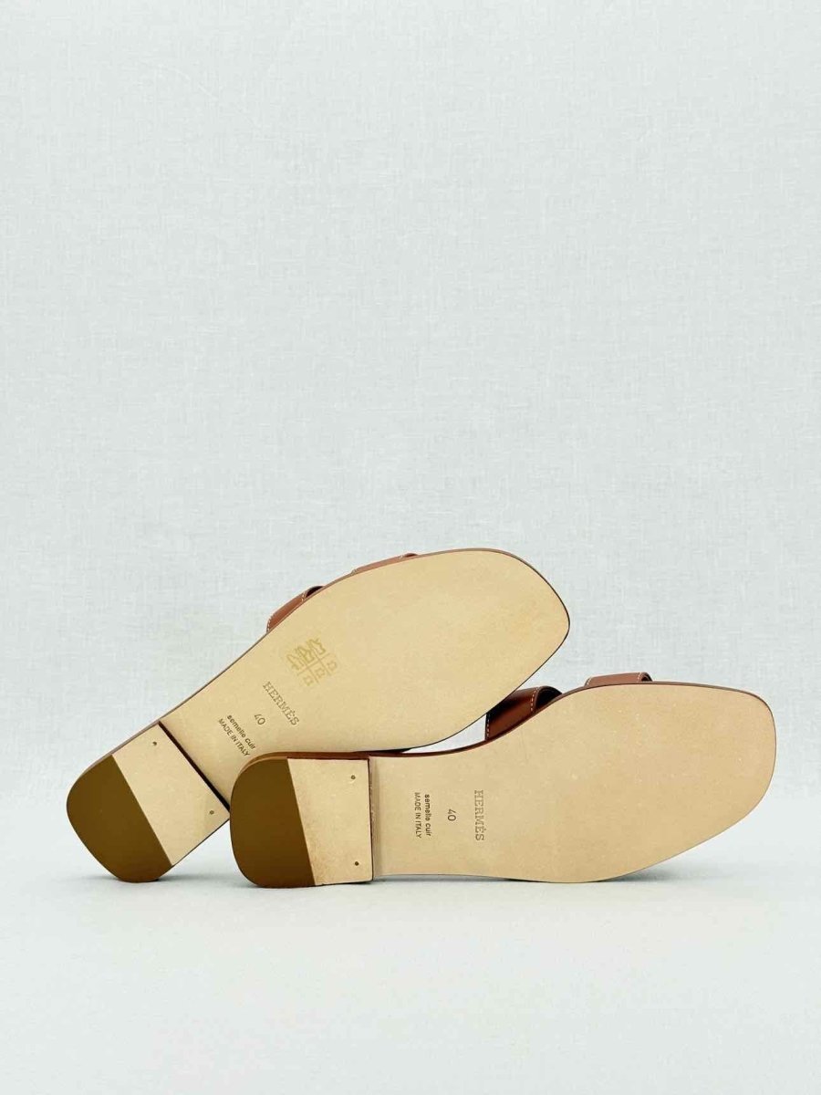 Pre - loved HERMES ORAN Brown Size EU 40 Sandals at Reems Closet