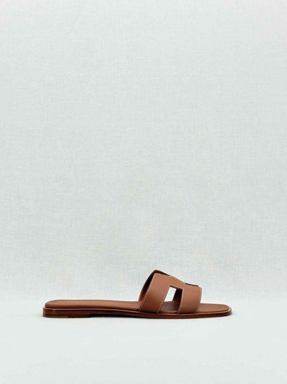 Pre - loved HERMES ORAN Brown Size EU 40 Sandals at Reems Closet