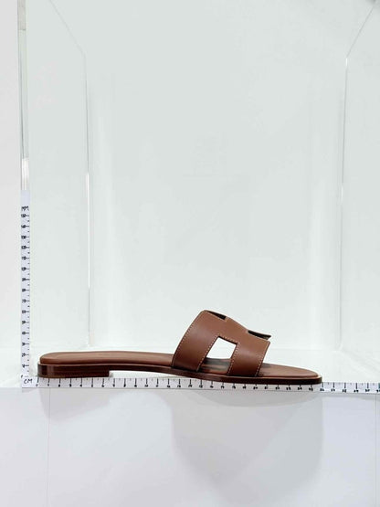 Pre - loved HERMES ORAN Brown Size EU 40 Sandals at Reems Closet
