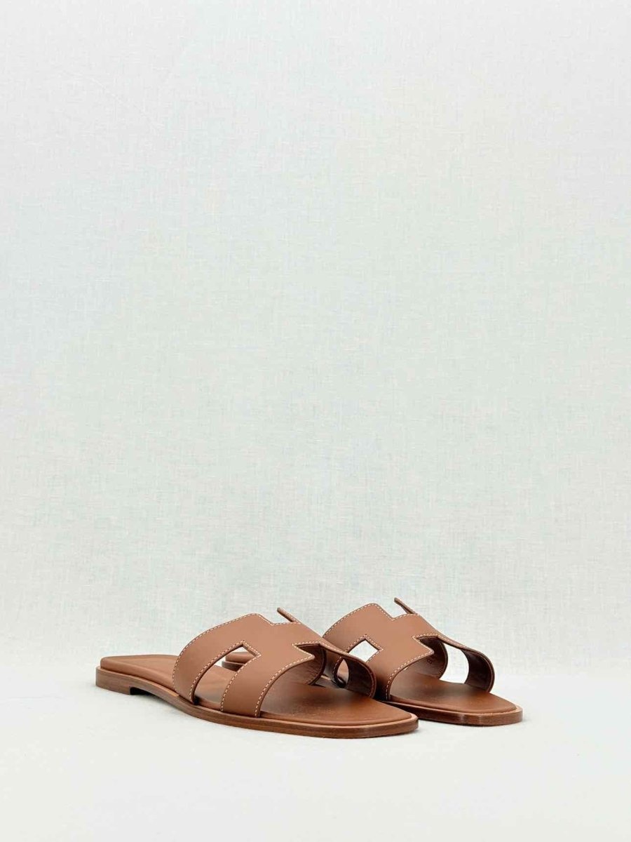 Pre - loved HERMES ORAN Brown Size EU 40 Sandals at Reems Closet