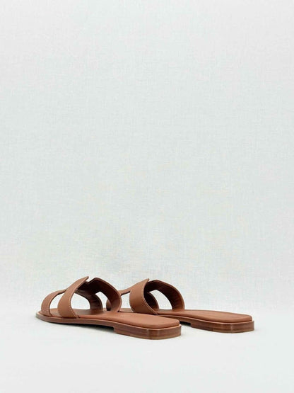 Pre - loved HERMES ORAN Brown Size EU 40 Sandals at Reems Closet
