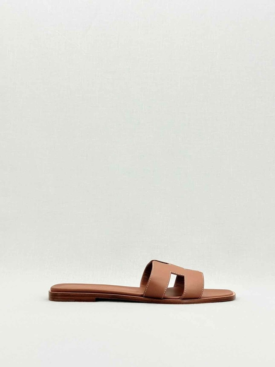 Pre - loved HERMES ORAN Brown Size EU 40.5 Sandals at Reems Closet