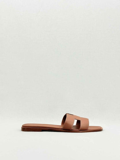 Pre - loved HERMES ORAN Brown Size EU 40.5 Sandals at Reems Closet
