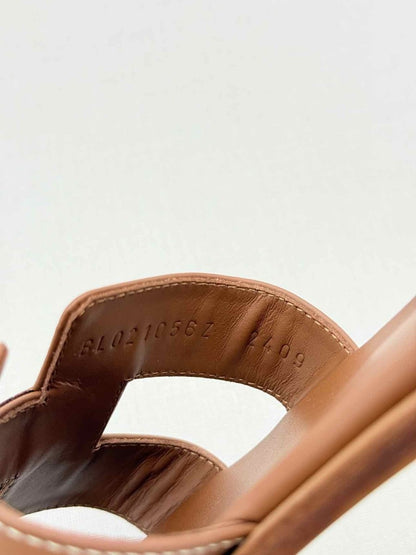 Pre - loved HERMES ORAN Brown Size EU 40.5 Sandals at Reems Closet