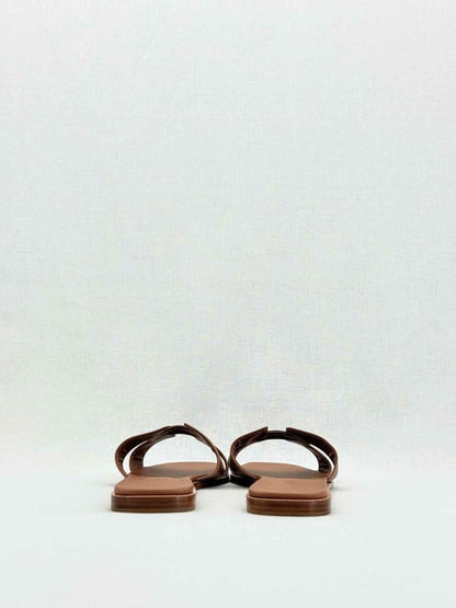 Pre - loved HERMES ORAN Brown Size EU 40.5 Sandals at Reems Closet