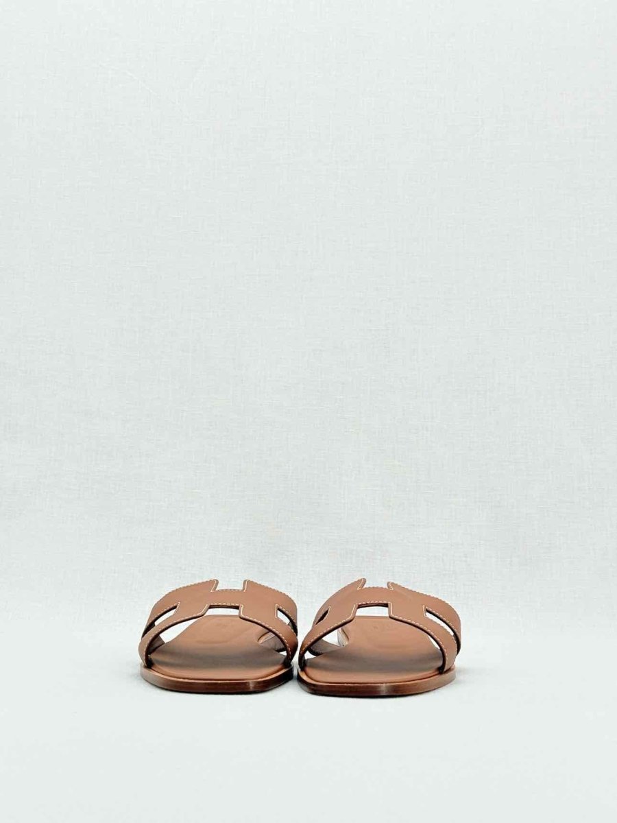Pre - loved HERMES ORAN Brown Size EU 40.5 Sandals at Reems Closet