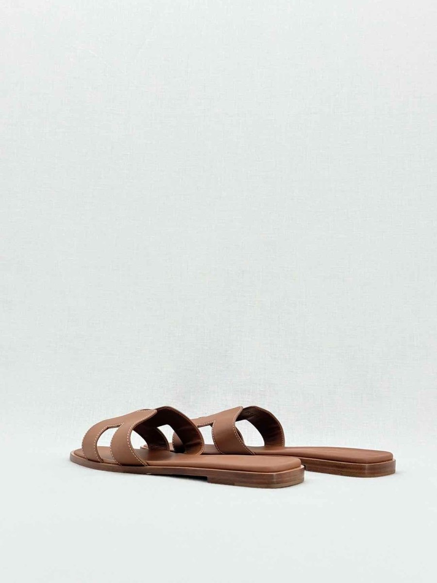 Pre - loved HERMES ORAN Brown Size EU 40.5 Sandals at Reems Closet