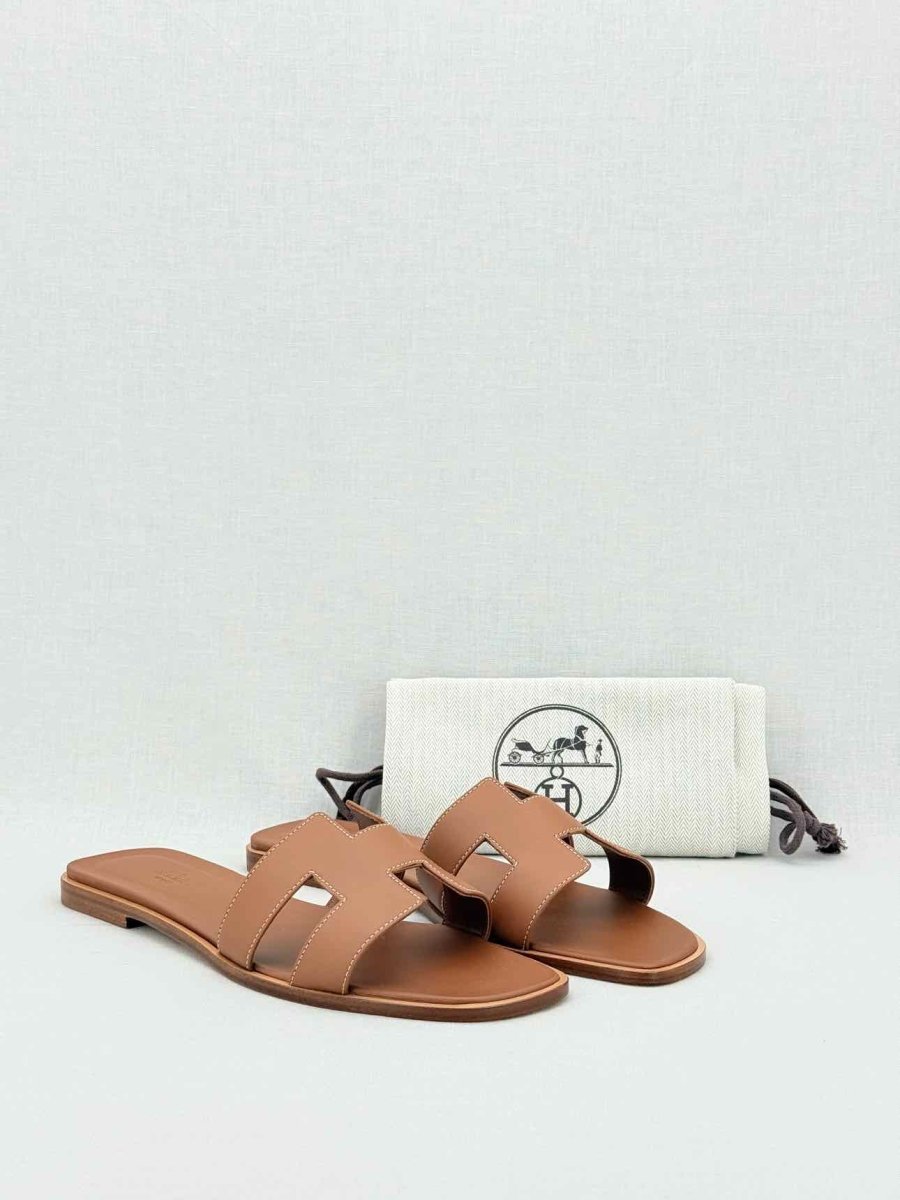 Pre - loved HERMES ORAN Brown Size EU 42 Sandals at Reems Closet