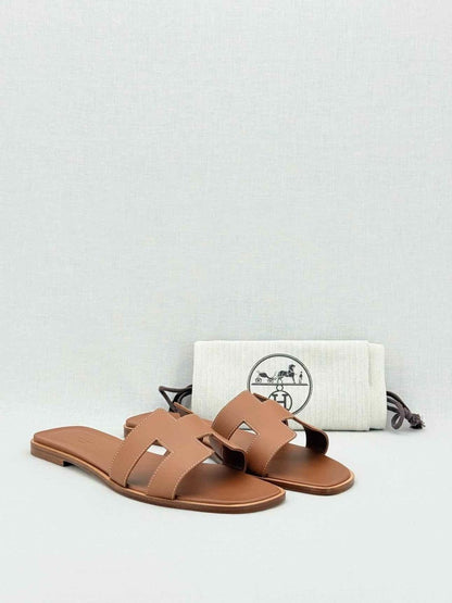 Pre - loved HERMES ORAN Brown Size EU 42 Sandals at Reems Closet