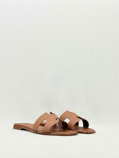 Pre - loved HERMES ORAN Brown Size EU 42 Sandals at Reems Closet