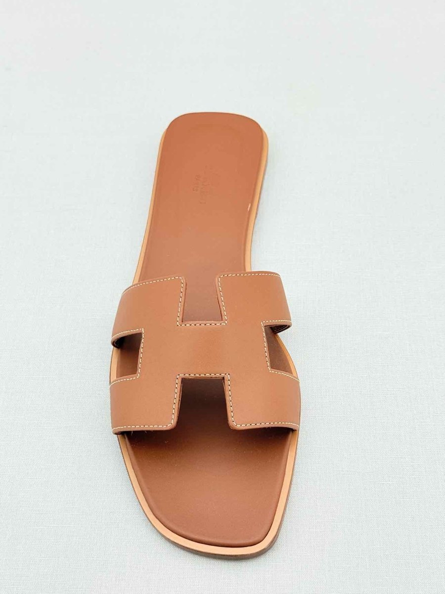 Pre - loved HERMES ORAN Brown Size EU 42 Sandals at Reems Closet