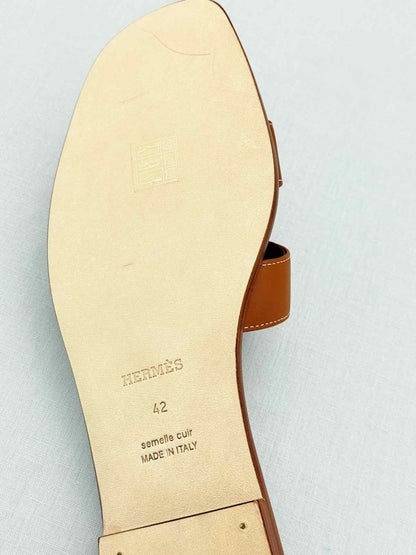 Pre - loved HERMES ORAN Brown Size EU 42 Sandals at Reems Closet