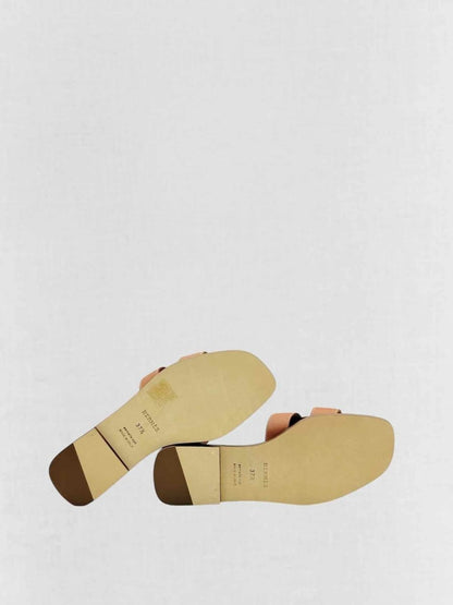 Pre - loved HERMES ORAN Gold Size EU 37.5 Sandals at Reems Closet