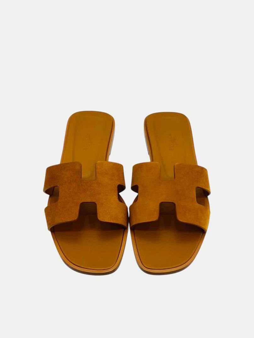 Pre - loved HERMES Oran Natural Sandals 37 at Reems Closet