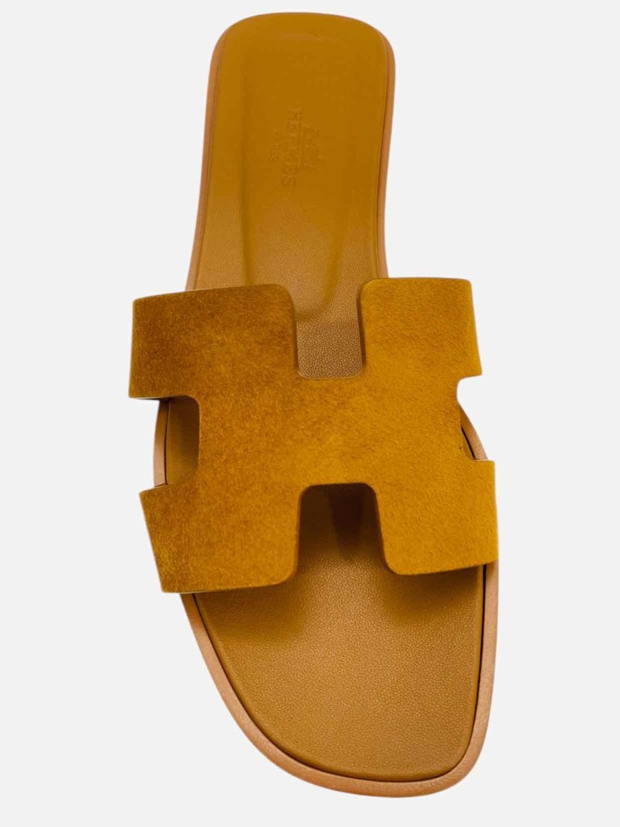 Pre - loved HERMES Oran Natural Sandals 37 at Reems Closet