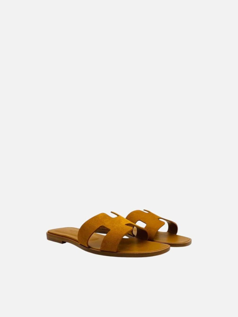 Pre - loved HERMES Oran Natural Sandals 37 at Reems Closet