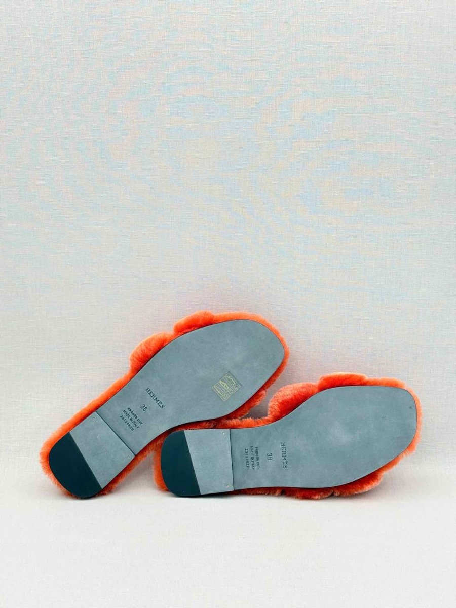 Pre-loved HERMES ORAN Orange Size EU 38 Sandals at Reems Closet