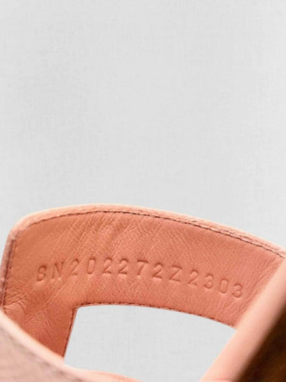 Pre - loved HERMES ORAN Pale Pink Flat Shoes 38 at Reems Closet