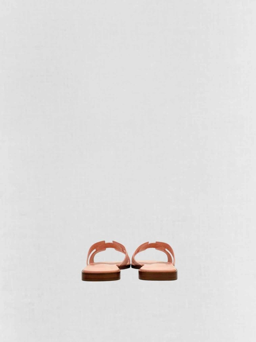 Pre - loved HERMES ORAN Pale Pink Flat Shoes 38 at Reems Closet