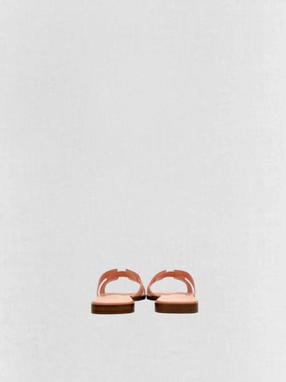 Pre - loved HERMES ORAN Pale Pink Flat Shoes 38 at Reems Closet