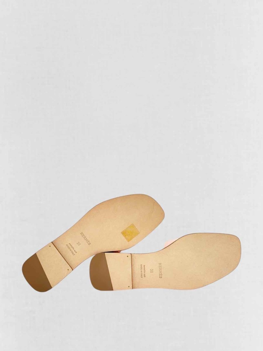 Pre - loved HERMES ORAN Pale Pink Flat Shoes 38 at Reems Closet