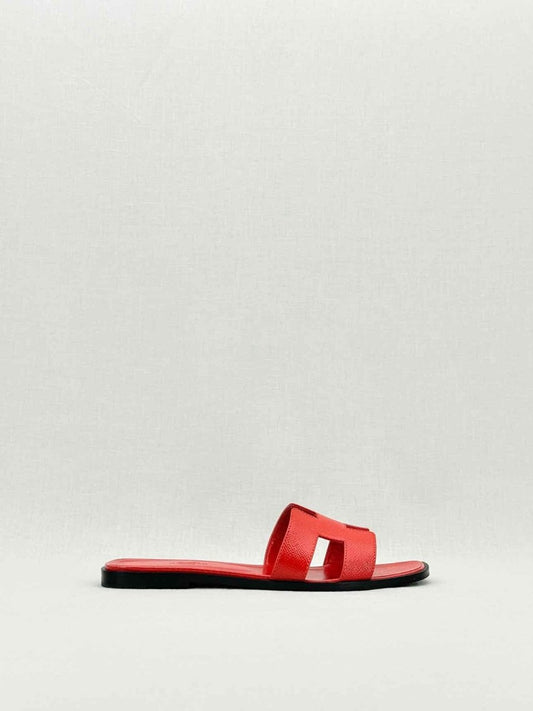 Pre - loved HERMES ORAN Red Size EU 39.5 Sandals at Reems Closet