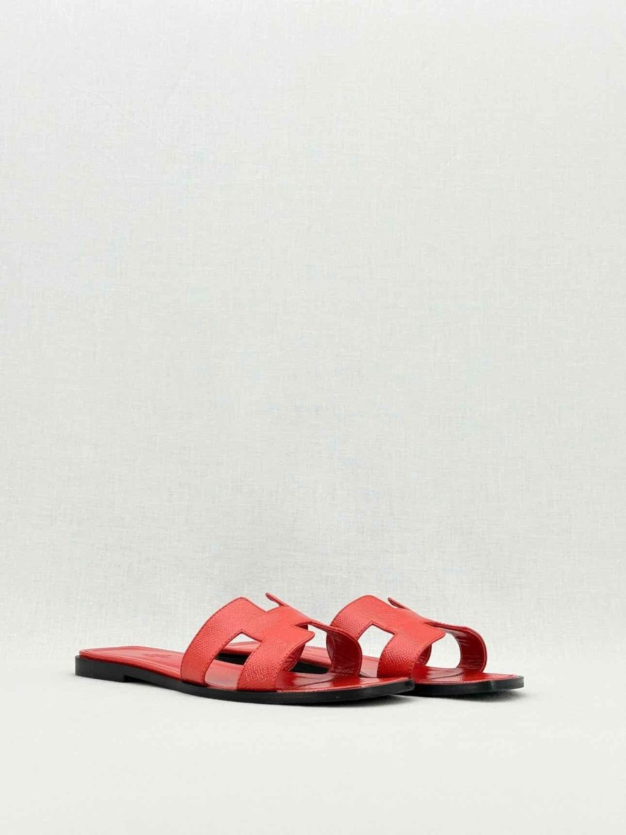 Pre - loved HERMES ORAN Red Size EU 39.5 Sandals at Reems Closet