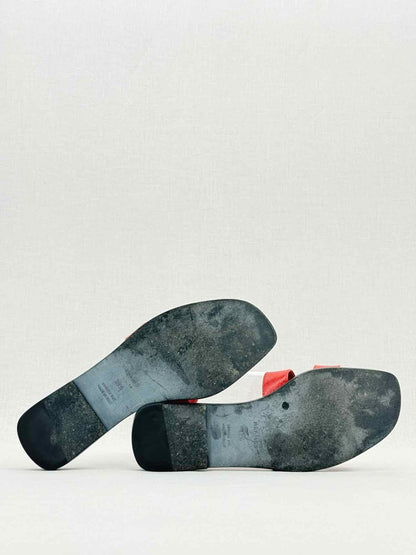 Pre - loved HERMES ORAN Red Size EU 39.5 Sandals at Reems Closet