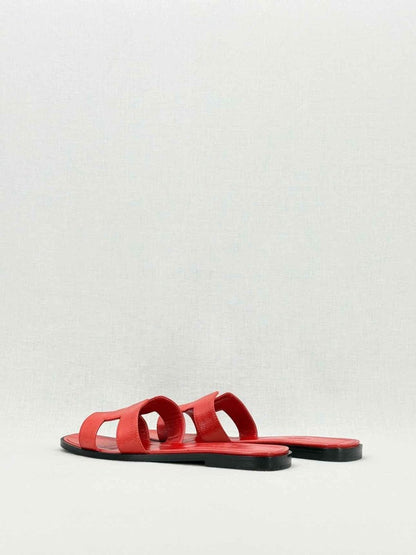 Pre - loved HERMES ORAN Red Size EU 39.5 Sandals at Reems Closet