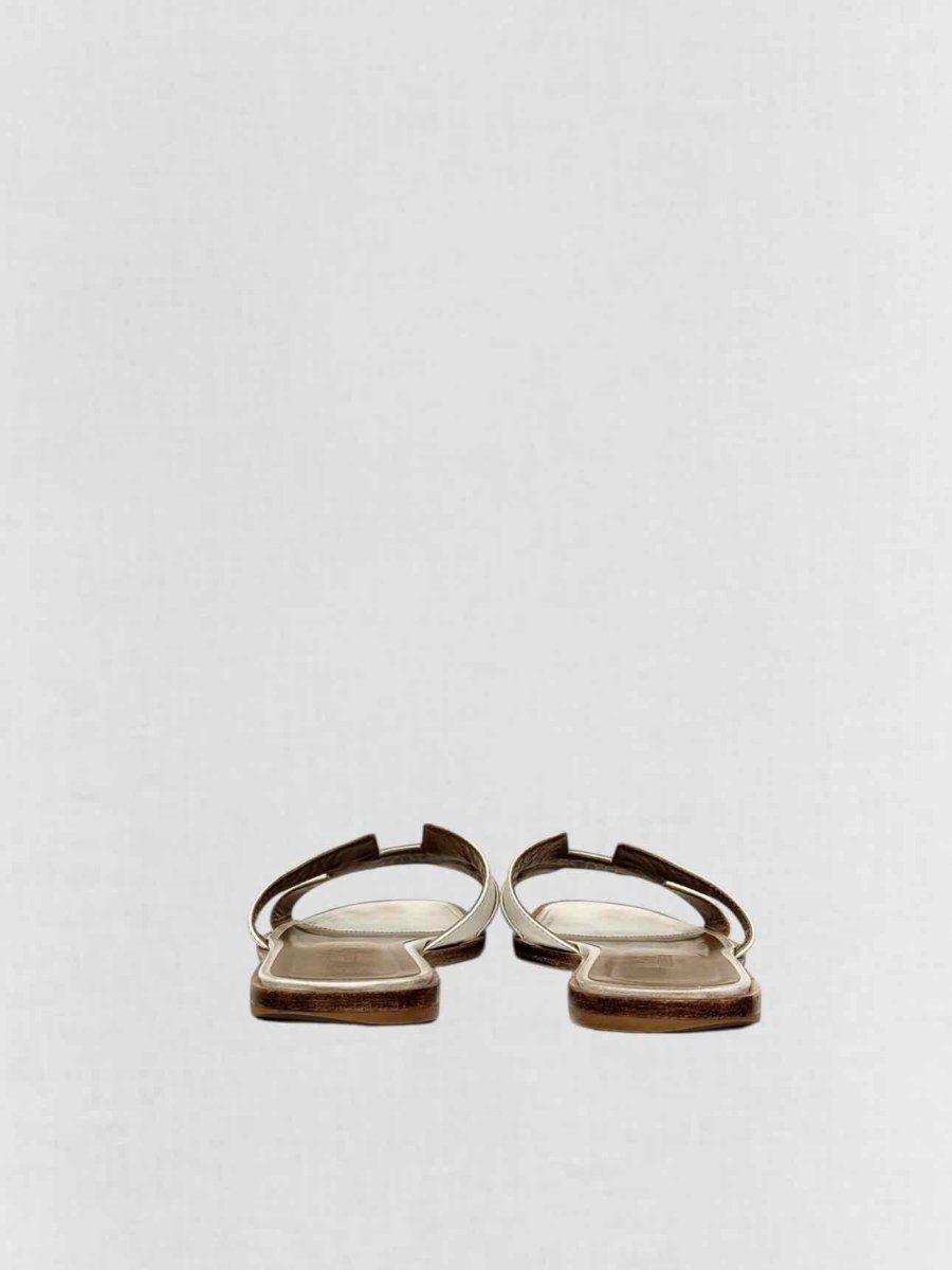 Pre - loved HERMES ORAN White Size EU 38.5 Sandals at Reems Closet