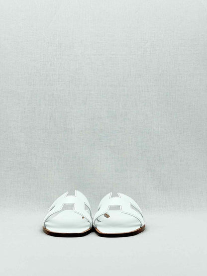 Pre - loved HERMES ORAN White Size EU 38.5 Sandals at Reems Closet