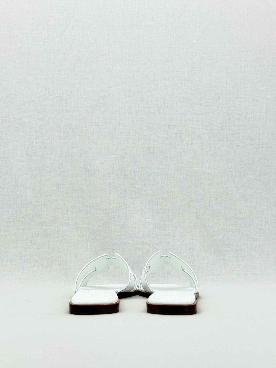 Pre - loved HERMES ORAN White Size EU 38.5 Sandals at Reems Closet